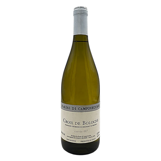 Croix De Bologne Bianco 2017 - Una sfida stimolante. Gli opposti del vino che in questo millennio si attraggono e, nostro parere, si esaltano. Acidità e dolcezza, struttura e leggerezza, vitigno locale e francese. Grado alcolico e leggerezza, molto più semplicemente lordine del caos. Noi troviamo sempre qualcosa di inaspettato in questo vino Crediamoche sia la strada giusta. Sauvignon 70%Incrocio Manzoni 30% Vendemmia: Manuale in cassette inizio SettembreFermentazione: In acciaio a fredado.Affinamento: 18