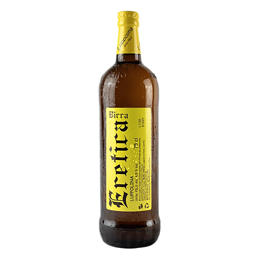 Luppolina 75 cl - Birra pulita e rinfrescante che non lascia passare inosservata l'artigianalità con un elegante aroma floreale di luppoli tedeschi. Dissetante con gusto leggermente maltato. Stile nato in Repubblica Ceca poi riadattato alle condizioni di produzione tedesca. Rifermentazione in bottiglia. Grado alcolico: 4,8 % Vol Grado plato: 12 °P Amaro IBU: 24 Colore EBC: 7 Fermentazione: Bassa⠀⠀⠀⠀⠀⠀⠀ Ingredienti: Acqua, Malto d'Orzo, Luppolo, Lievito. Temperatura di servizio: 5-6 °C Abbinamenti gastronom