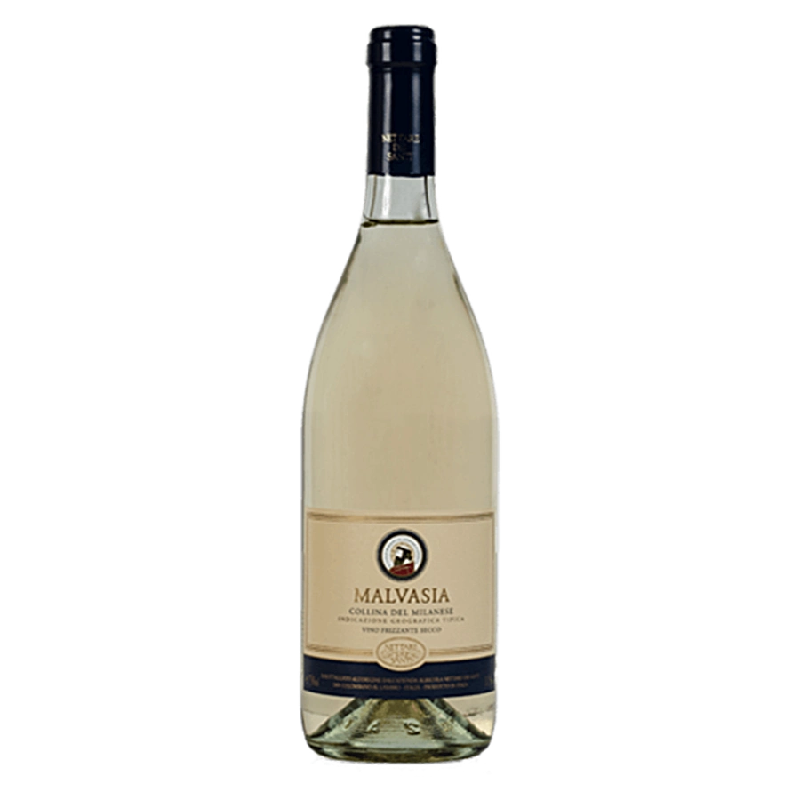 Malvasia IGT - ﻿Classificazione: vino bianco frizzante I.G.P. - “Collina del Milanese” Uvaggio:Malvasia Aromatica 100%sistema di allevamento: guyotdensità: 4500 viti/ettaroVinificazione:Raggiunta la giusta maturazione, le uve vengono raccolte manualmente in ceste, rovesciate in carri vendemmia e trasportate alla cantina, dove vengono diraspate delicatamente.Macerazione a freddo a 8-10° per 24 ore dal pigiato in vinificatori di acciaio; soffice pressatura con presse pneumatiche; il mosto fermenta a16-18° in