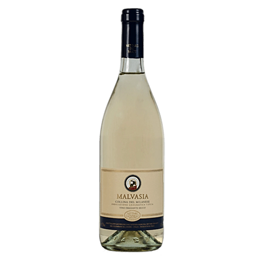 Malvasia IGT - ﻿Classificazione: vino bianco frizzante I.G.P. - “Collina del Milanese” Uvaggio:Malvasia Aromatica 100%sistema di allevamento: guyotdensità: 4500 viti/ettaroVinificazione:Raggiunta la giusta maturazione, le uve vengono raccolte manualmente in ceste, rovesciate in carri vendemmia e trasportate alla cantina, dove vengono diraspate delicatamente.Macerazione a freddo a 8-10° per 24 ore dal pigiato in vinificatori di acciaio; soffice pressatura con presse pneumatiche; il mosto fermenta a16-18° in