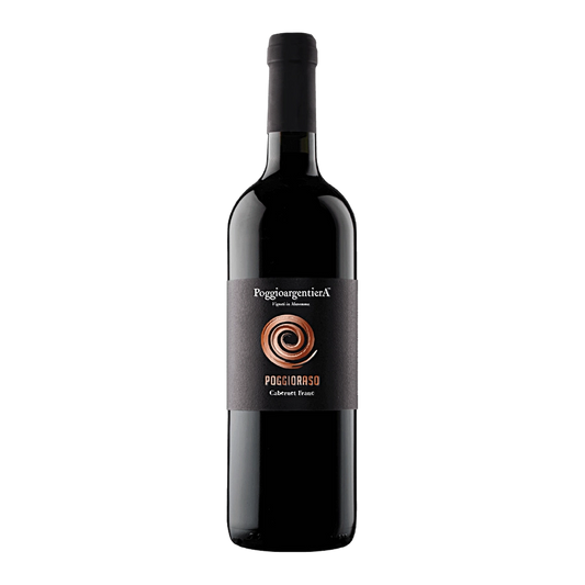 Poggio Raso Toscana Cabernet Franc IGT - Area di produzione: Sud Maremma – Area di Grosseto Denominazione: Toscana Cabernet Franc IGT – Indicazione Geografica Tipica Uvaggio: Cabernet Franc Annata: 2019 Densità d’impianto: 5.600 ceppi/ha Sistema d’allevamento: Cordone speronato Terreno: Vigneti in zona Baccinello - terreni ricchi di ciottoli di origine alluvionale con prevalenza di argille calcaree. Conduzione agronomica dei vigneti: Biologica (Organismo di controllo autorizzato dal Mi.P.A.A.F. IT BIO 009