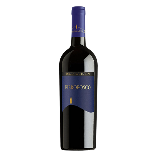 Poggio Agli Scalzi Pierofosco IGT - Uvaggio: Cabernet Sauvignon, Merlot Area di produzione: Toscana Alcol: 14,00% vol Vendemmia : Ottobre Vinificazione: fermentazione sulle bucce per 12 giorni in vasche d’acciaio, temperatura controllata non superiore a 25° con follature, rimontaggi e delestage. Invecchiamento: affinato 14 mesi in barrique di rovere francesi ed elevato in bottiglia. Colore: Rosso rubino intenso. Bouquet: Frutti rossi e spezie e sentori di viola. Gusto: Elegante, robusto e rotondo. Food pai