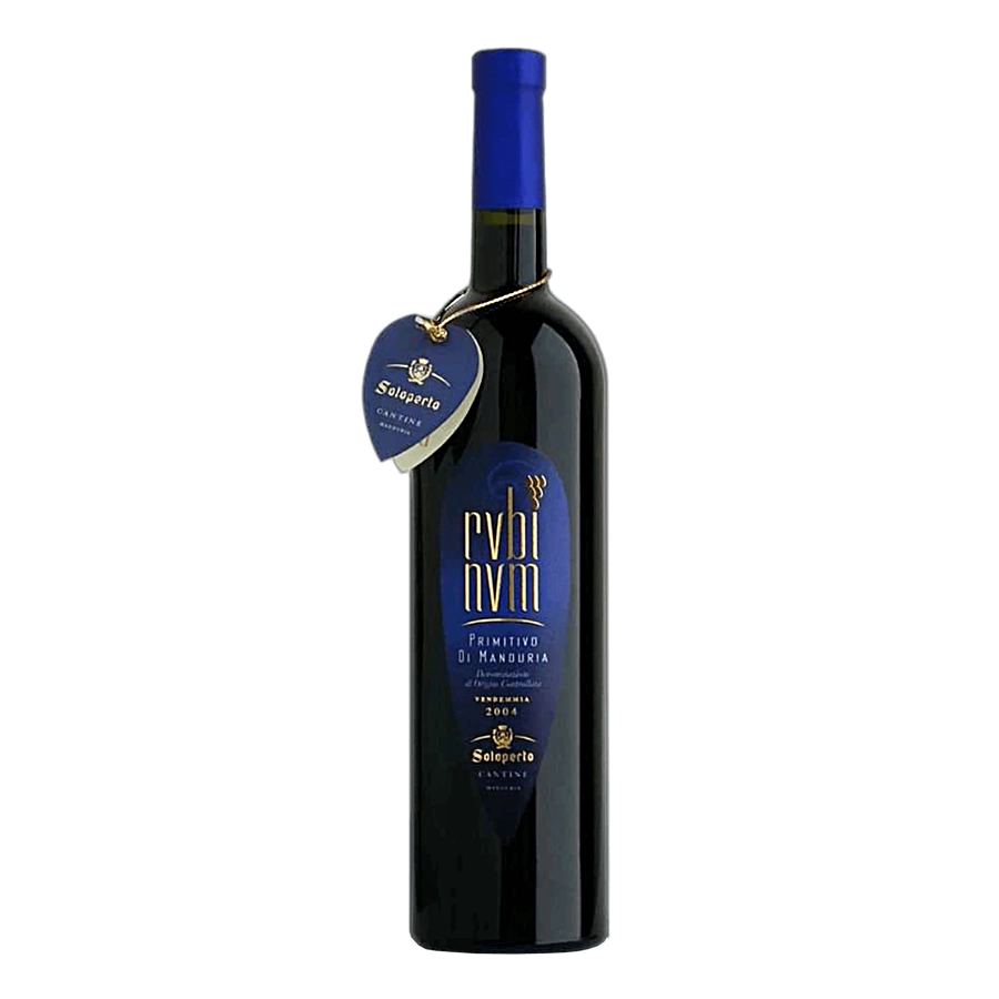 Rubinum 14° Primitivo di Manduria DOP - Rosso brillante con riflessi granata. In bella evidenza le note di tostatura e caffè, che ritornano in bocca accompagnare da un tannino esuberante ma mai eccessivo. Affina in botti di rovere francese per 6 mesi. Vitigno: PrimitivoZona di produzione: territorio di Manduria e dintorniEtà dei Vigneti: 35/40 anniSistemi di allevamento: alberelloCeppi per ettaro: 5000Resa uva per ettaro: 70/80 quintaliResa in vino per quintale: 70%Epoca di vendemmia: SettembreAffinamento