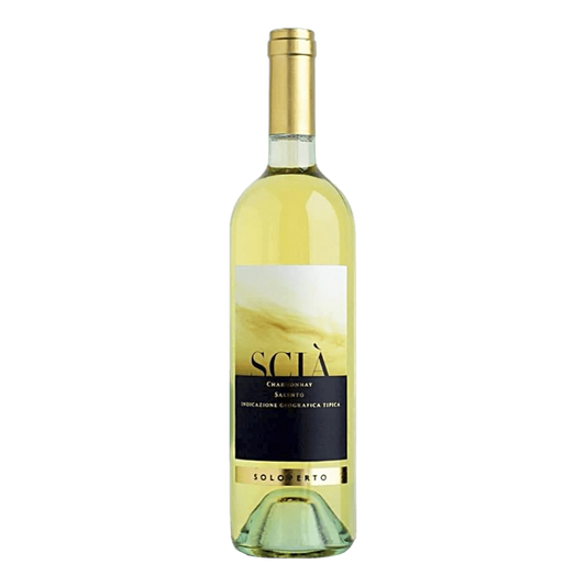 SCIA' Chardonnay IGP Salento - Vino prodotto da uve Chardonnay. Colore giallo luminoso, con profumi che ricordano la mela golden e l'ananas. Gusto fine, elegante e sapido va bevuto freddo Vitigno: ChardonnayZona di produzione: SalentoEtà dei Vigneti: 20/30 anniSistemi di allevamento: cordone speronatoCeppi per ettaro: 4000/5000Resa uva per ettaro: 70/80 quintaliResa in vino per quintale: 70%Epoca di vendemmia: AgostoAffinamento del vino: acciaio - bottigliaGradi alcolici: 12,5% Vol.Abbinamenti: Ideale con