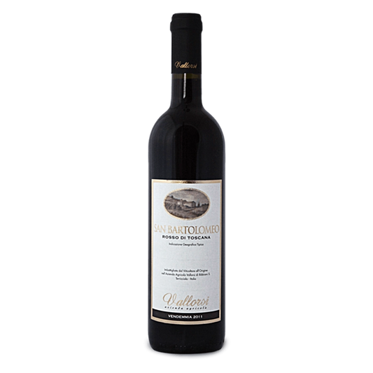 San Bartolomeo Terre di Pisa rosso DOC - Un rosso stupefacente, prodotto da uve San Giovese (50%) Merlot, Cabernet Sauvignon e Syrah che esprime tutte le caratteristiche peculiari del territorio dell’azienda Vallorsi.TERRE DI PISA ROSSO D.O.C. VITIGNI: San giovese ,Cabernet Sauvignon, Merlot e Syrah.SUOLO: sabbioso (85%), con presenza di argilla (10%) e limo (5%), di colore chiaro, mediamente profondo.DENSITA’ DI IMPIANTO: 4.200 piante per ettaro.SISTEMA DI ALLEVAMENTO: cordone speronato impalcato a 90 cm.