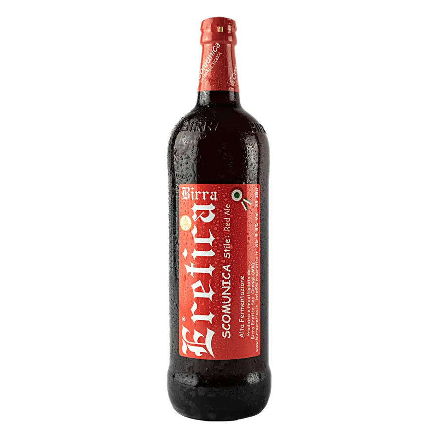 Scomunica 75 cl - Birra doppio malto facile da bere, con sentori di caramello. Luppolatura ben bilanciata con un leggerissimo retrogusto di rabarbaro; colore ramato scuro. Birra che richiama lo stile della Irish Red Ale, moderno adattamento della English Bitter ma con meno luppolatura e un piccolo tocco di malto torrefatto. Rifermentazione in bottiglia Grado alcolico: 5,8 % Vol Grado plato: 14 °P Amaro IBU: 33 Colore EBC: 26 Fermentazione: Alta⠀⠀⠀⠀⠀⠀⠀ Ingredienti: Acqua, Malto d'Orzo, Luppolo, Lievito. Tem