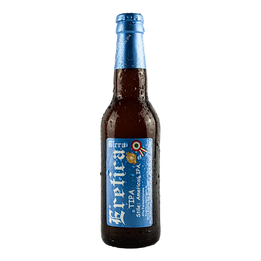 Tipa 33 cl - Birra molto bilanciata tra l'amaro del luppolo e la maltazione dolciastra.Luppolatura intensa data da un bouquet di luppoli inglesi e americani che vanno dal floreale, al balsamico, al resinoso.Colore ambrato carico e schiuma non persistente. Rifermentazione in bottiglia. Grado alcolico: 6,8 % Vol Grado plato: 15,5 °P Amaro IBU: 60 Colore EBC: 16 Fermentazione: Alta⠀⠀⠀⠀⠀⠀⠀ Ingredienti: Acqua, Malto d'Orzo, Luppolo, Lievito. Temperatura di servizio: 5-6 °C Abbinamenti gastronomici: Sensazionale