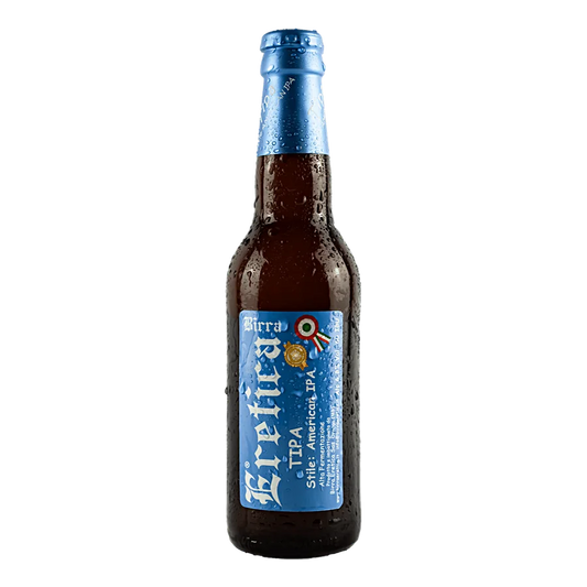 Tipa 33 cl - Birra molto bilanciata tra l'amaro del luppolo e la maltazione dolciastra.Luppolatura intensa data da un bouquet di luppoli inglesi e americani che vanno dal floreale, al balsamico, al resinoso.Colore ambrato carico e schiuma non persistente. Rifermentazione in bottiglia. Grado alcolico: 6,8 % Vol Grado plato: 15,5 °P Amaro IBU: 60 Colore EBC: 16 Fermentazione: Alta⠀⠀⠀⠀⠀⠀⠀ Ingredienti: Acqua, Malto d'Orzo, Luppolo, Lievito. Temperatura di servizio: 5-6 °C Abbinamenti gastronomici: Sensazionale