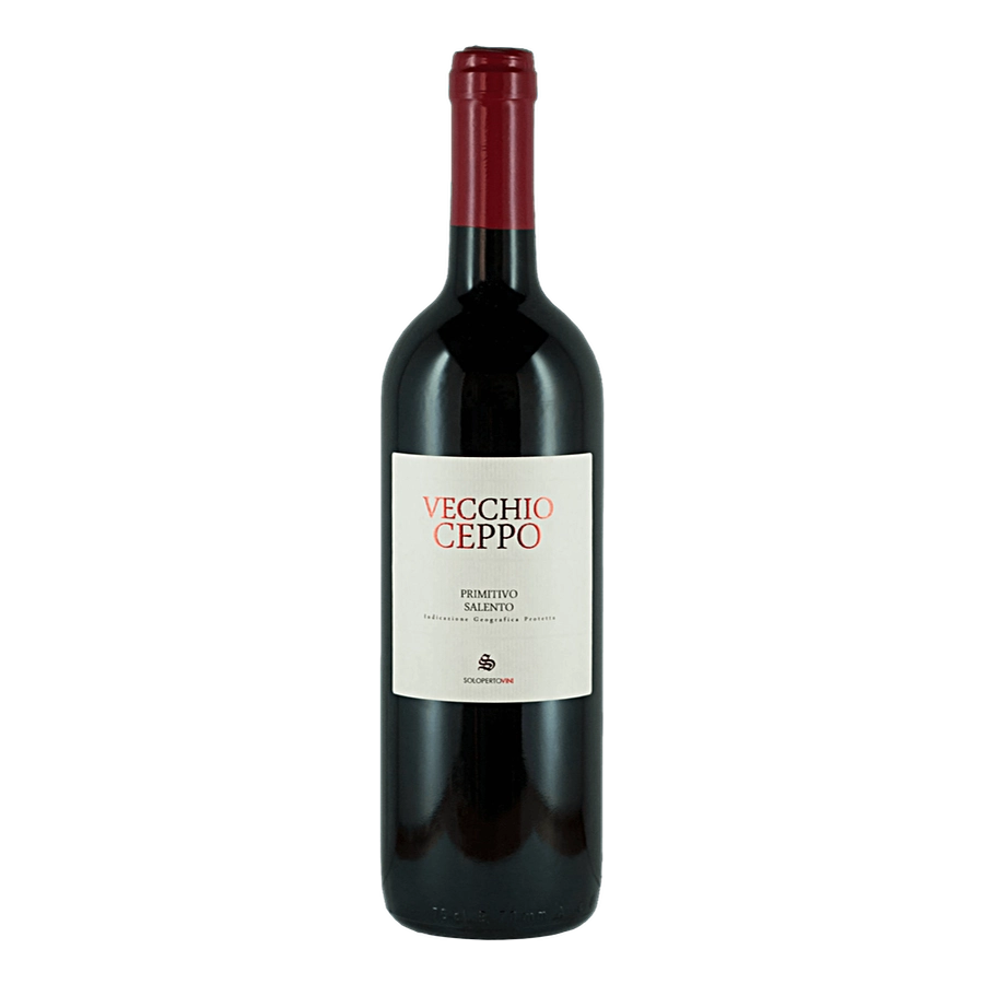 Vecchio Ceppo Primitivo del Salento IGP 13,5° - Dai migliori vigneti del Salento un Primitivo ricco e dal colore impenetrabile. Al naso domina la confettura di amarene accompagnata da un leggero speziato. In bocca è morbido, vellutato, piacevolmente avvolgente. Vitigno: PrimitivoZona di produzione: SalentoEtà dei Vigneti: 20/30 anniSistemi di allevamento: spallieraCeppi per ettaro: 4000/5000Resa uva per ettaro: 90/100 quintaliResa in vino per quintale: 70%Epoca di vendemmia: primi giorni di settembreAffina